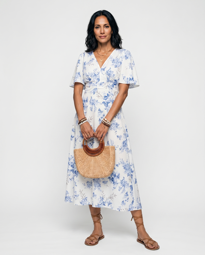 Coastal Breeze Printed Maxi Dress