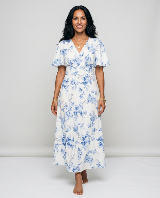 Coastal Breeze Printed Maxi Dress