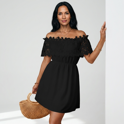 Grace & Glamour Off-Shoulder Lace Dress